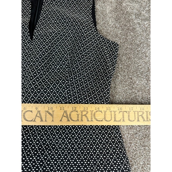 J. Crew Blk/White Textured Dot Print Split Neck Sleeveless Sheath Dress Sz 8 NWT - Picture 9 of 13